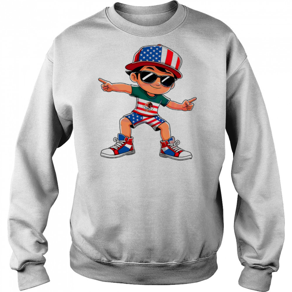 Half Mexican Half American Kid Pride Cartoon shirt Sweatshirt