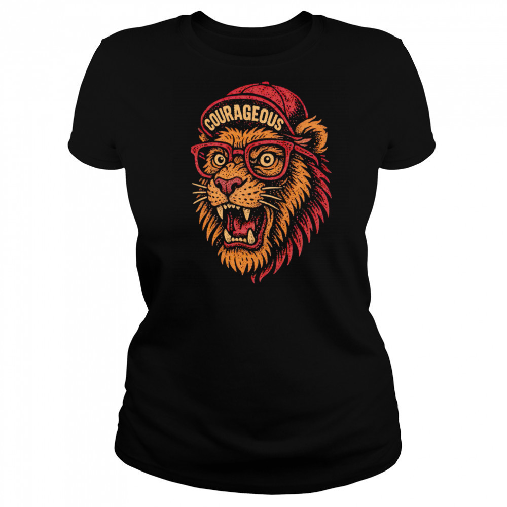 Lion Big Head Hat Courageous shirt Women's T-shirt