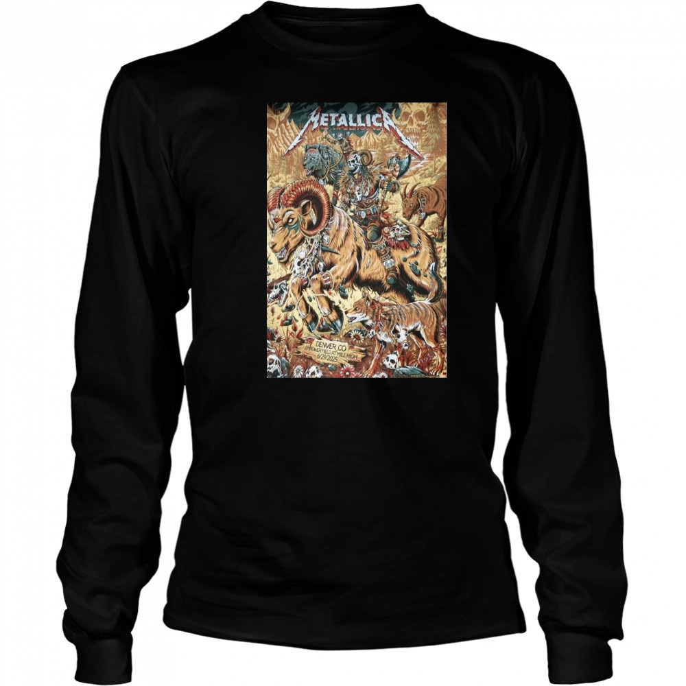 Metallica In Denver CO On June 29 2025 Show Poster T-Shirt Long Sleeved