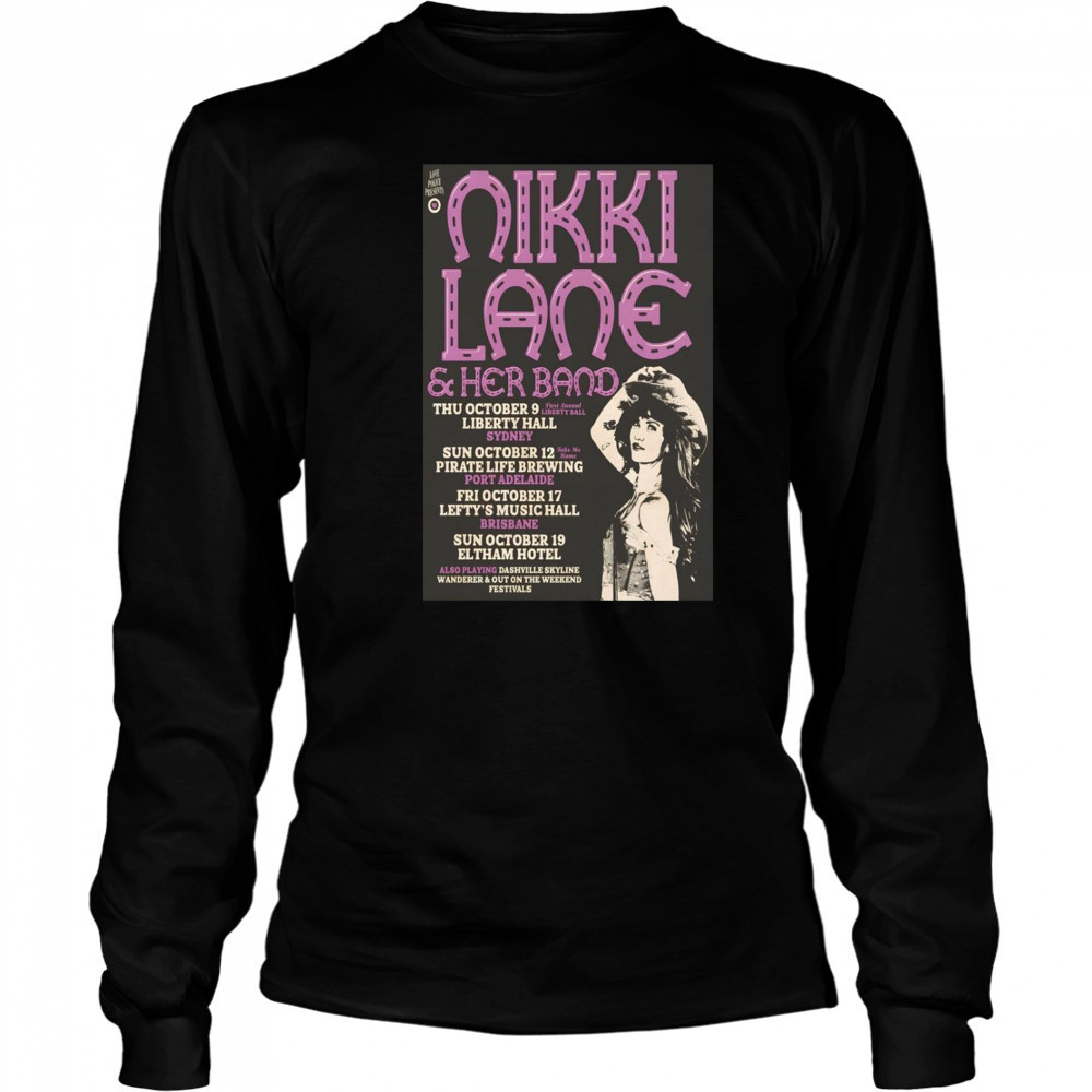 Nikki Lane Tour Australia 2025 Poster T-Shirt Long Sleeved