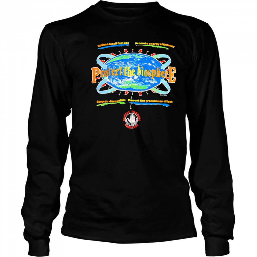 Protect the biosphere retro shirt Long Sleeved