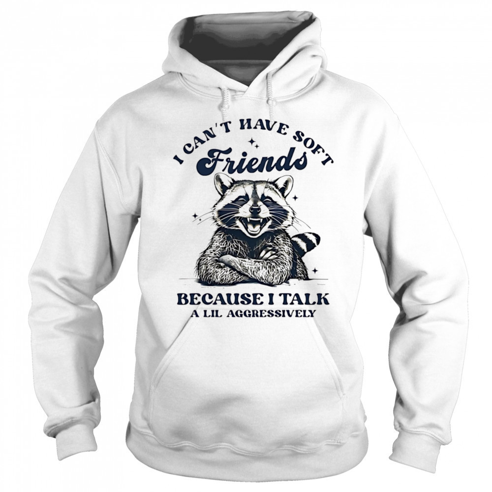 Raccoon I can’t have soft friends because I talk a lil aggressively shirt Hoodie