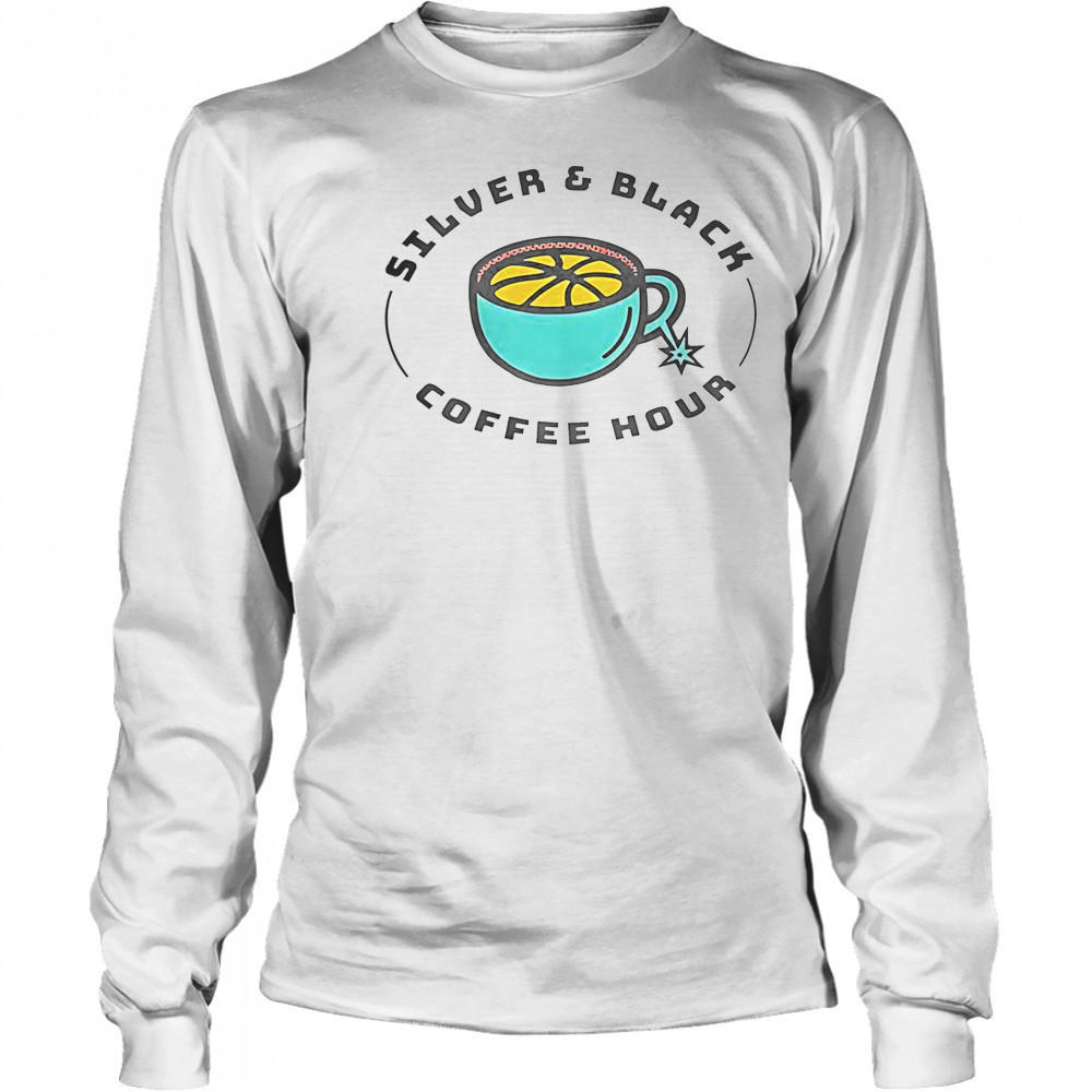 Silver And Black Coffee Hour T-Shirt Long Sleeved