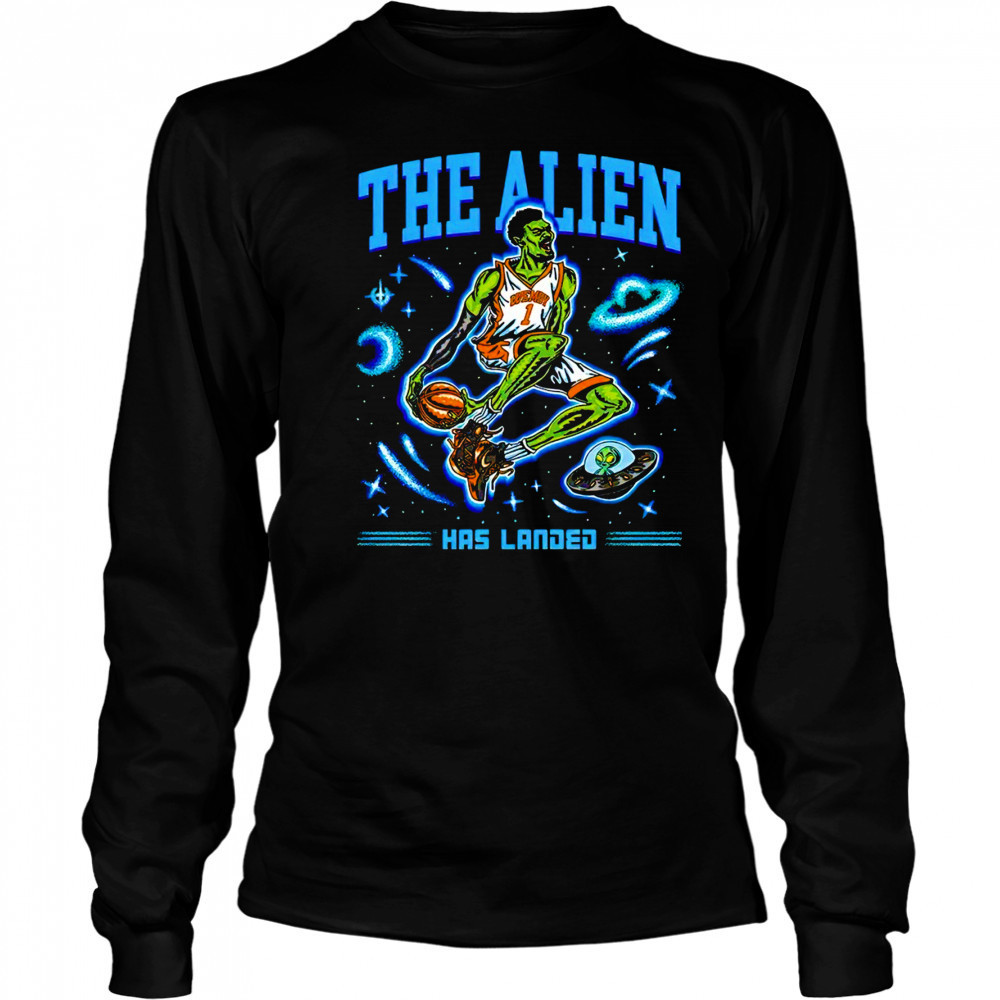Victor Wembanyama San Antonio Spur the Alien has landed shirt Long Sleeved