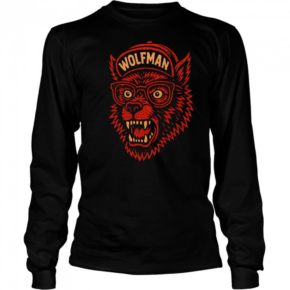 Wolf Big Head Hat Wolfman shirt Long Sleeved