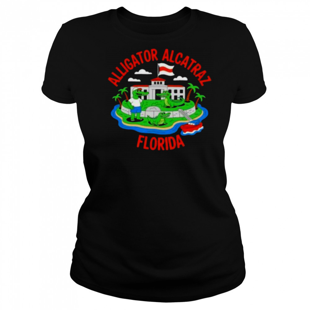 Alligator Alcatraz Florida Prison Island cartoon shirt Women's T-shirt