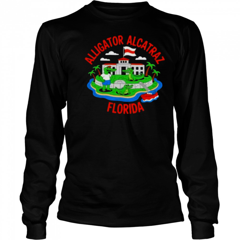 Alligator Alcatraz Florida Prison Island cartoon shirt Long Sleeved