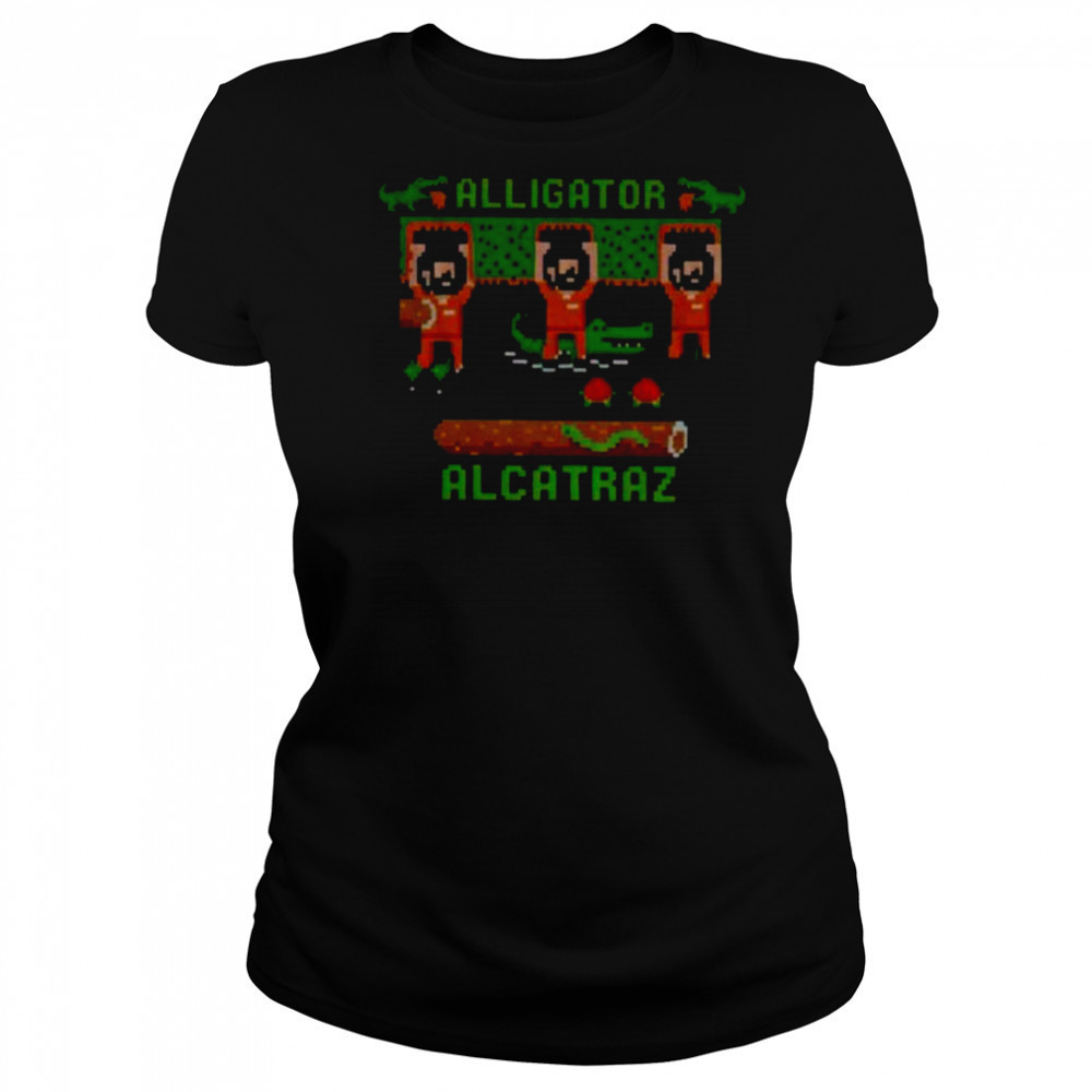 Alligator Alcatraz Trump’s Escape plan pixel art retro video game parody shirt Women's T-shirt