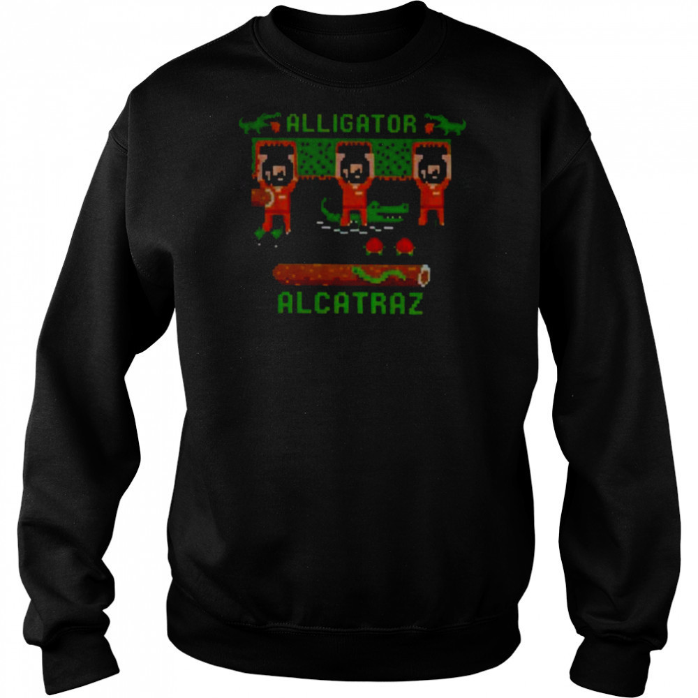 Alligator Alcatraz Trump’s Escape plan pixel art retro video game parody shirt Sweatshirt