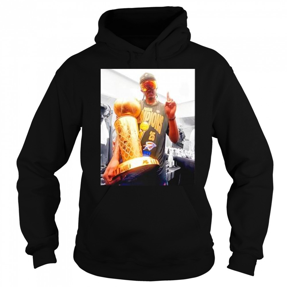 Jalen Williams Celebration With The Champions Shirt Oklahoma City Basketball Champs 2025 Retro T-Shirt Hoodie