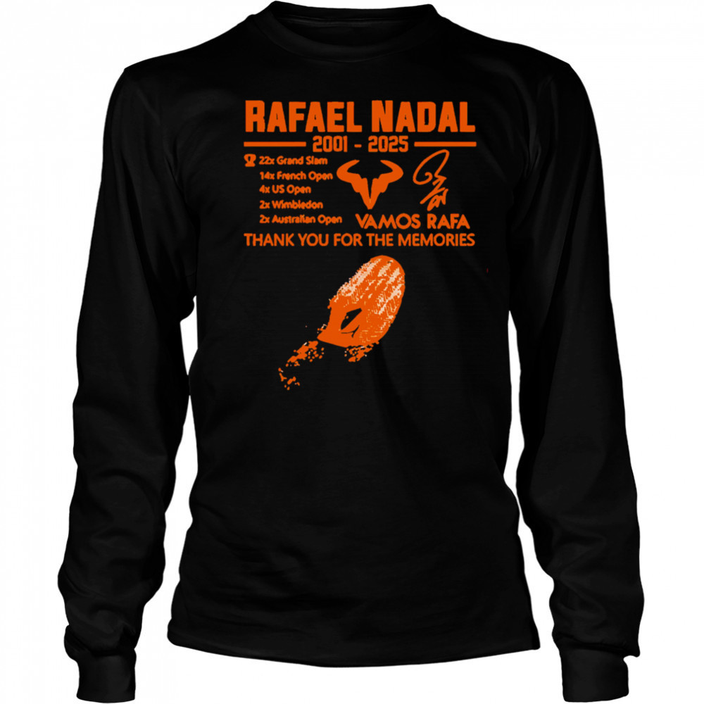 Rafael nadal thank your for the memories orange Shirt Long Sleeved