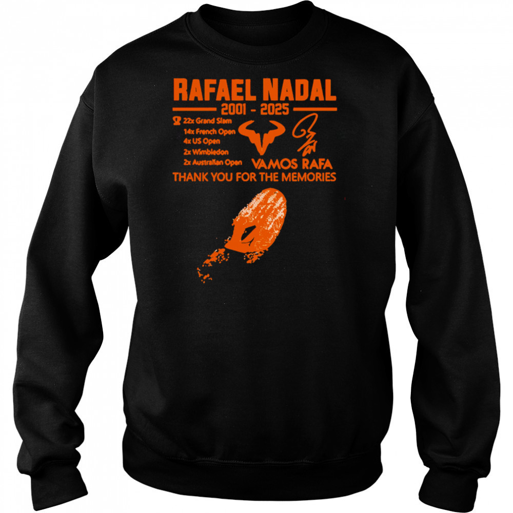 Rafael nadal thank your for the memories orange Shirt Sweatshirt