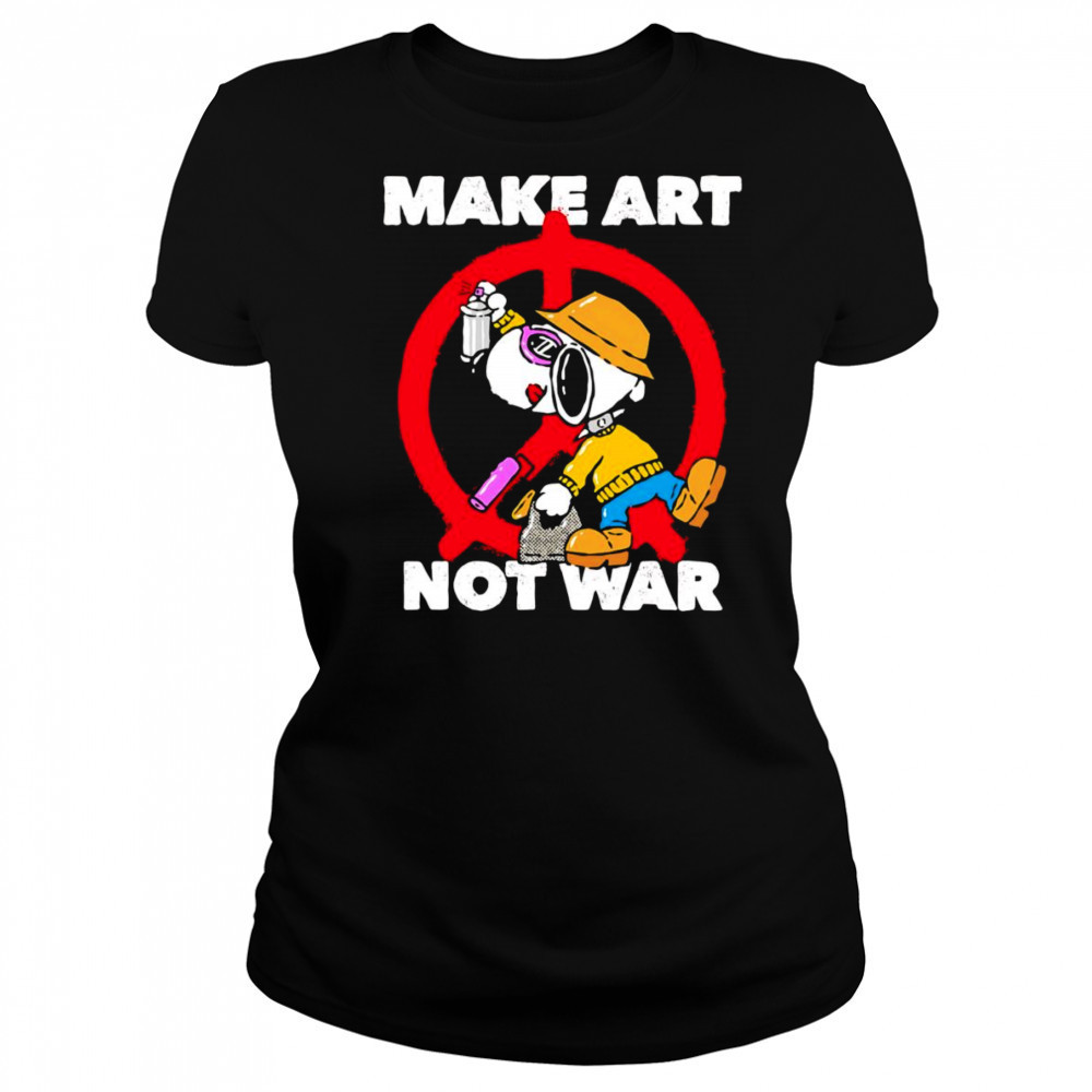 Snoopy make art not war shirt Women's T-shirt