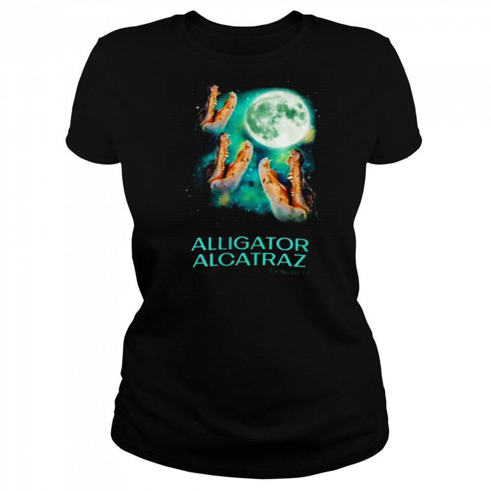 Three Alligator Alcatraz Everglades Florida under moon shirt Women's T-shirt