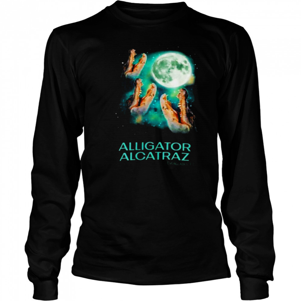 Three Alligator Alcatraz Everglades Florida under moon shirt Long Sleeved
