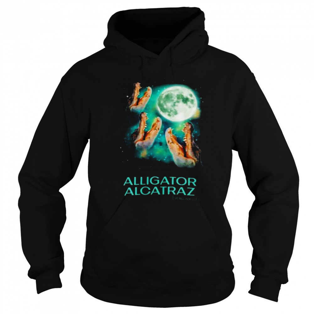 Three Alligator Alcatraz Everglades Florida under moon shirt Hoodie