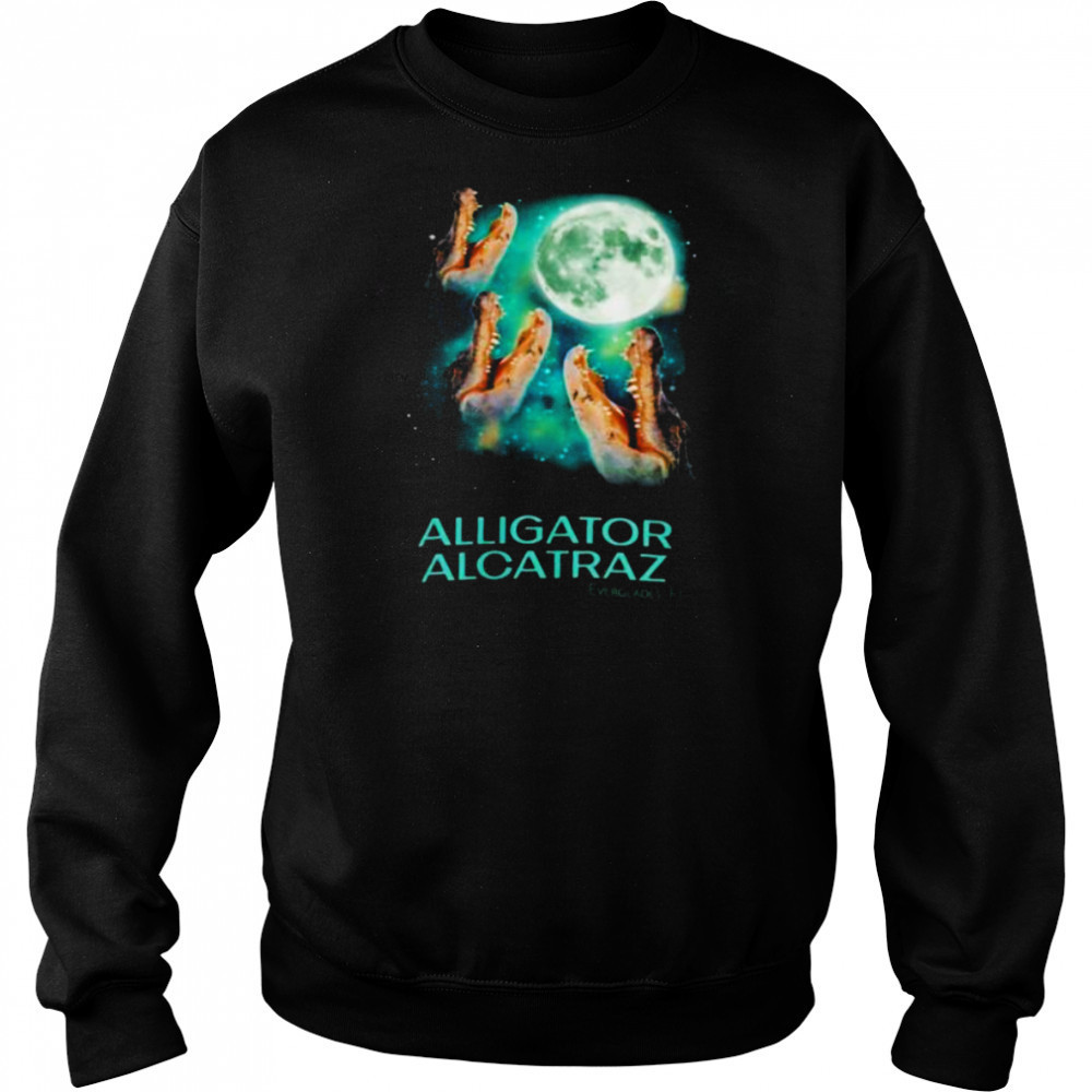 Three Alligator Alcatraz Everglades Florida under moon shirt Sweatshirt
