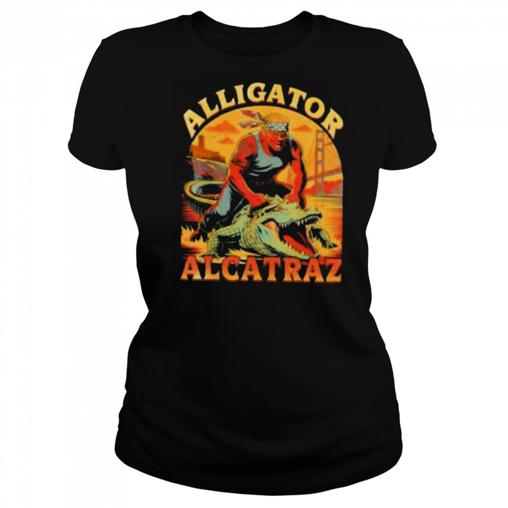 Trump riding Alcatraz Alligator 2025 shirt Women's T-shirt