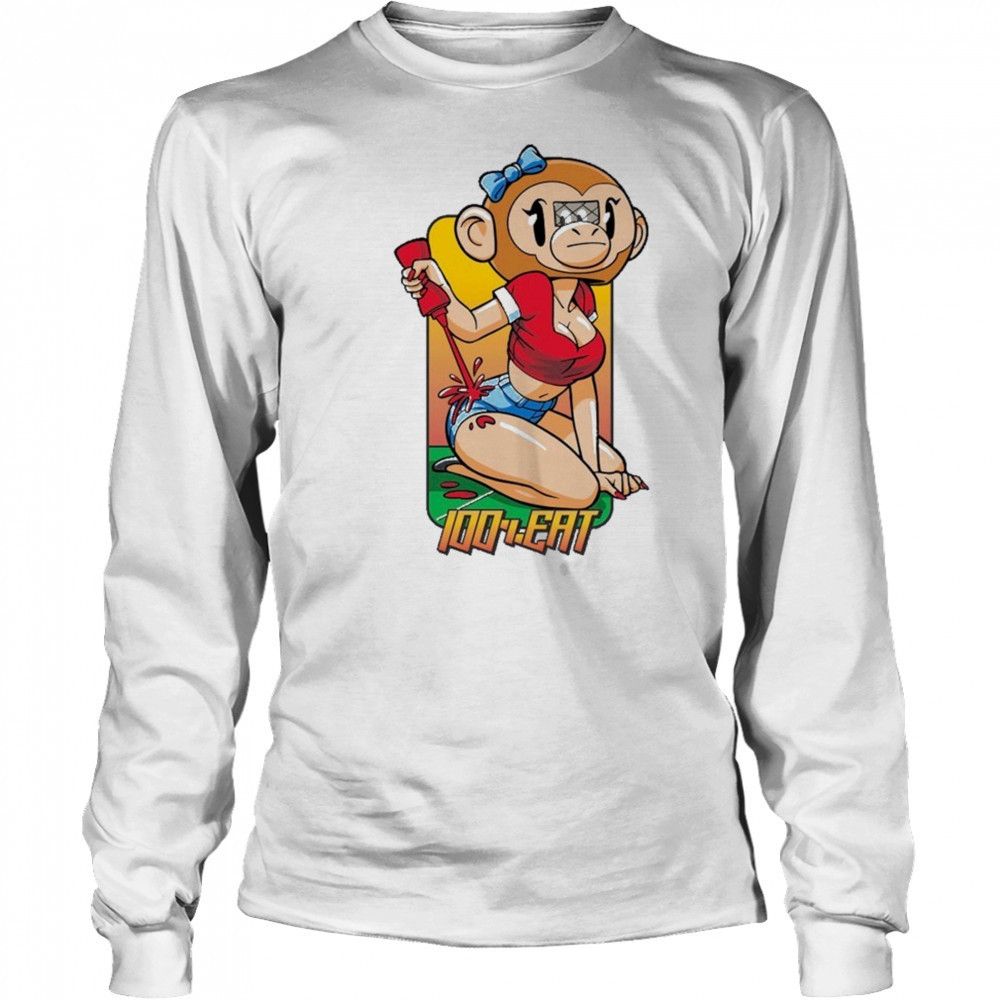 100% Eat Monkey Hookup T-shirt Long Sleeved