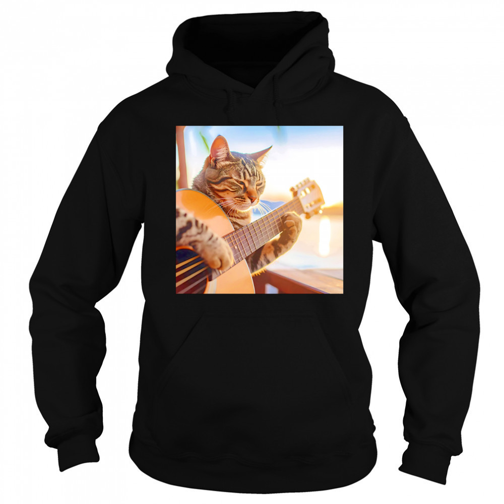 Acoustic Cat guitar shirt Hoodie