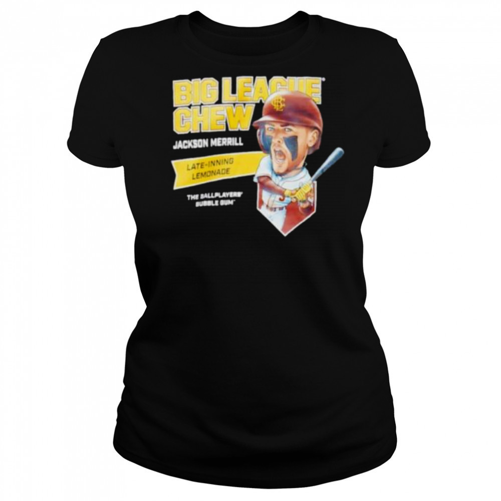Big League Chew Jackson Merrill Late inning Lemonade The Ballplayers Bubble Gum shirt Women's T-shirt