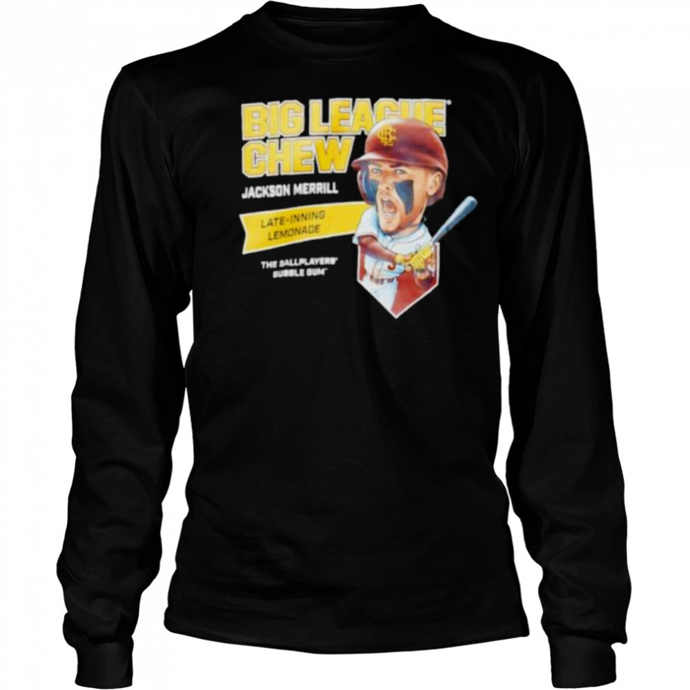 Big League Chew Jackson Merrill Late inning Lemonade The Ballplayers Bubble Gum shirt Long Sleeved