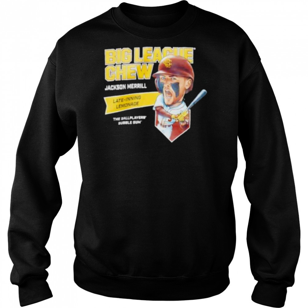 Big League Chew Jackson Merrill Late inning Lemonade The Ballplayers Bubble Gum shirt Sweatshirt