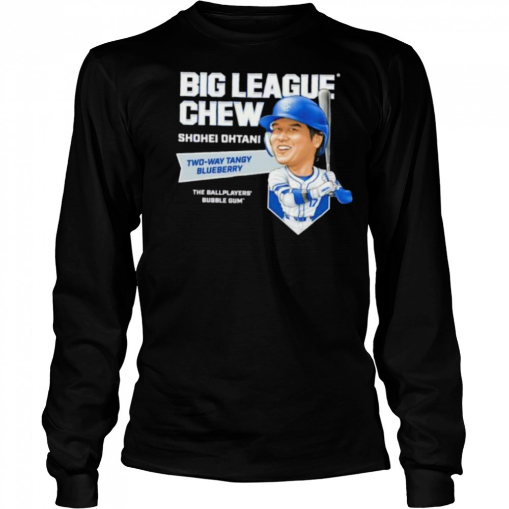 Big League Chew Shohei Ohtani Two way Tangy Blueberry The Ballplayers Bubble Gum shirt Long Sleeved