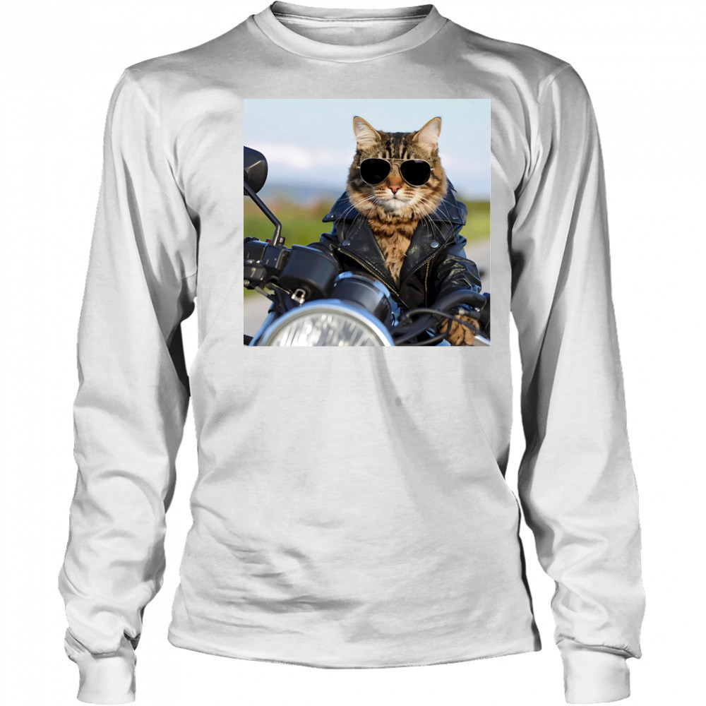 Biker Cat shirt Long Sleeved