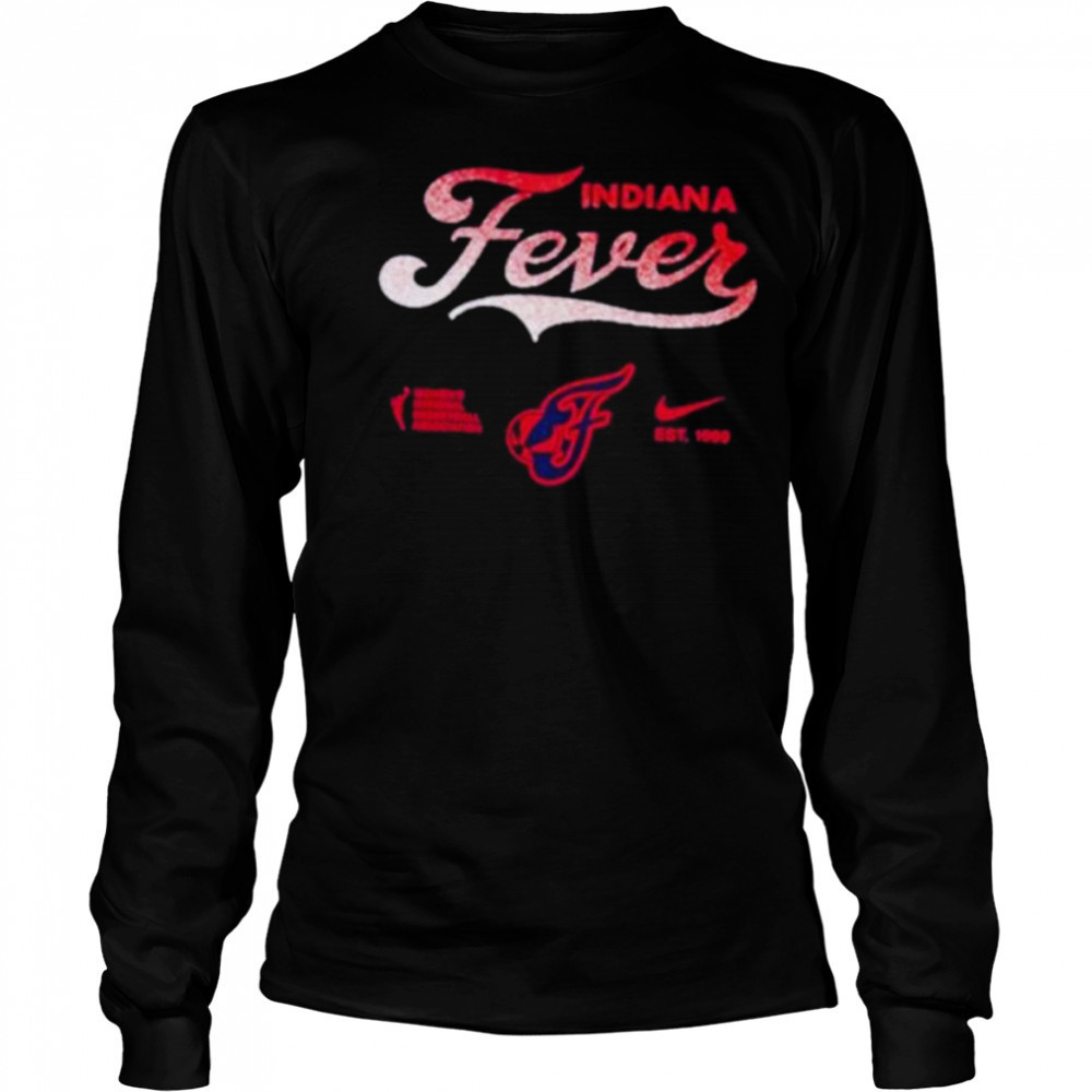 Caitlin Clark Wearing Indiana Fever Script Fade Core shirt Long Sleeved