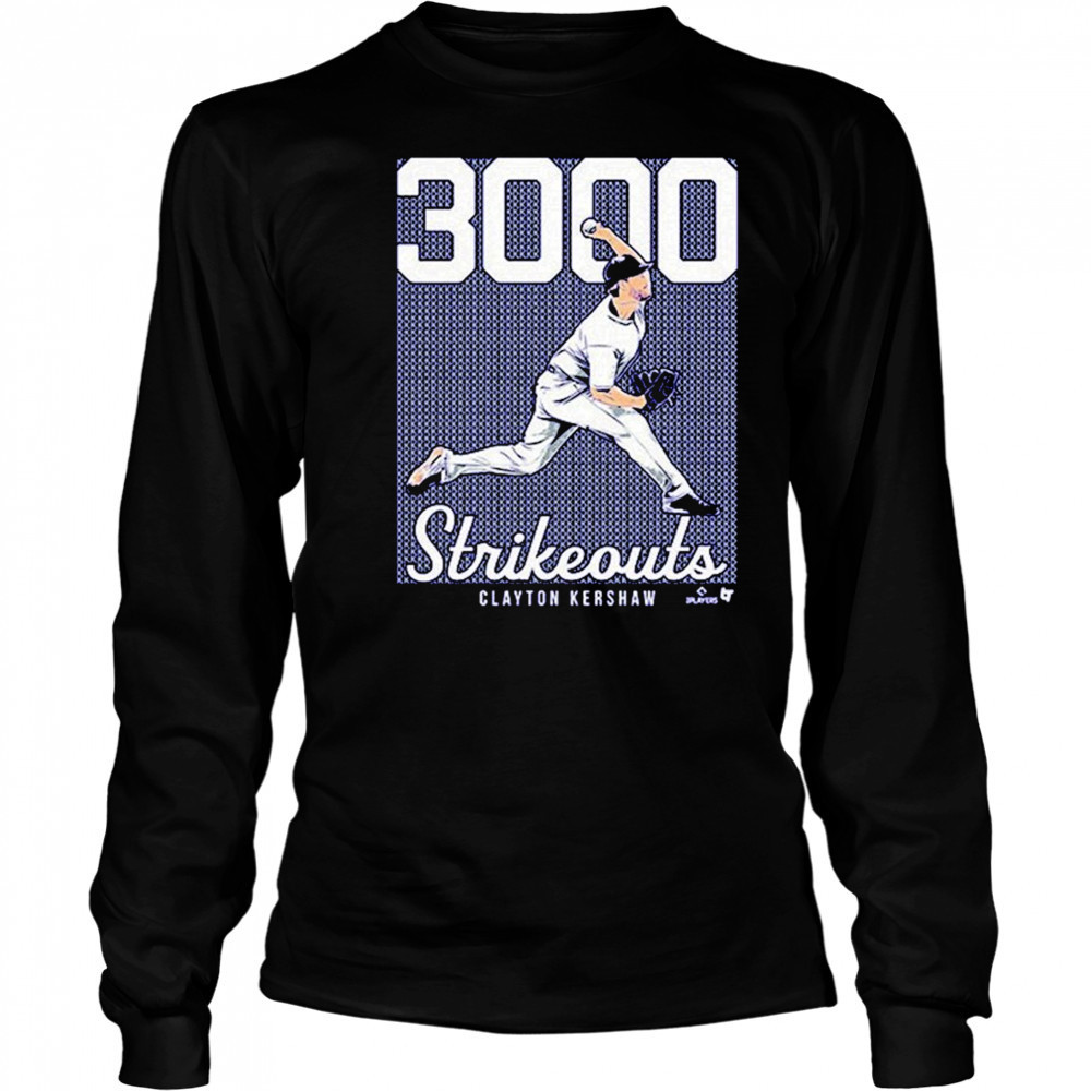 Clayton Kershaw 3,000 Strikeouts T-shirt Long Sleeved