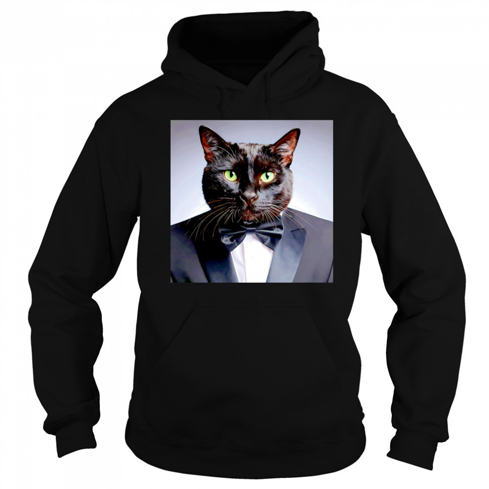 Elegant black cat shirt Hoodie