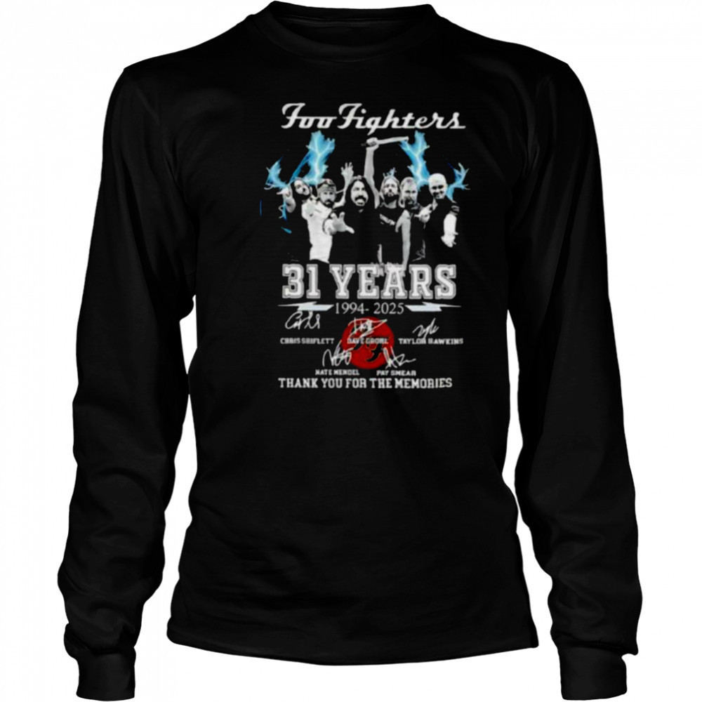Foo Fighters 31 years 1994 2025 thank you for the memories signature shirt Long Sleeved