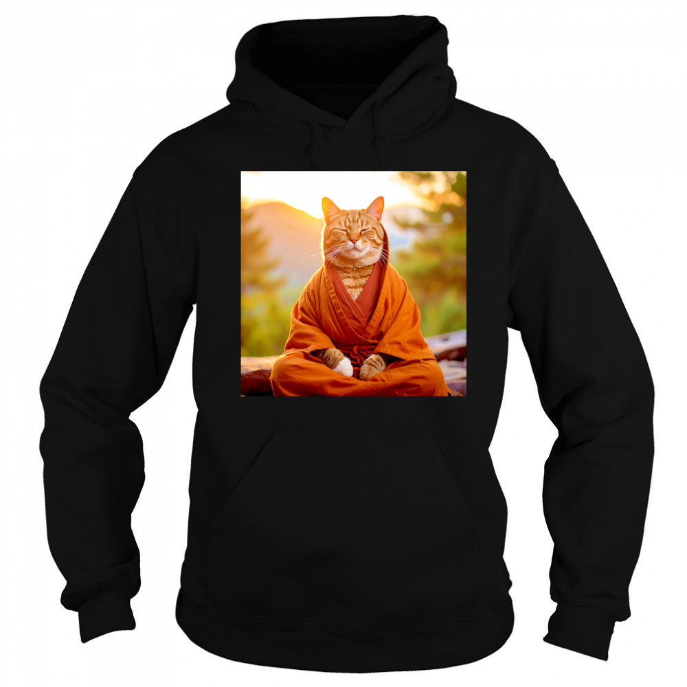 Meditate Cat shirt Hoodie