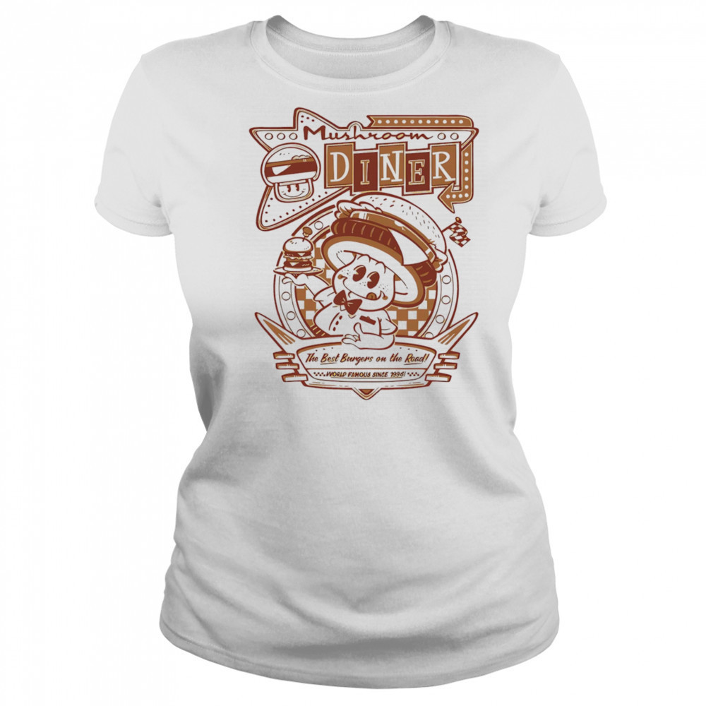 Mushroom dinner burger road shirt Women's T-shirt