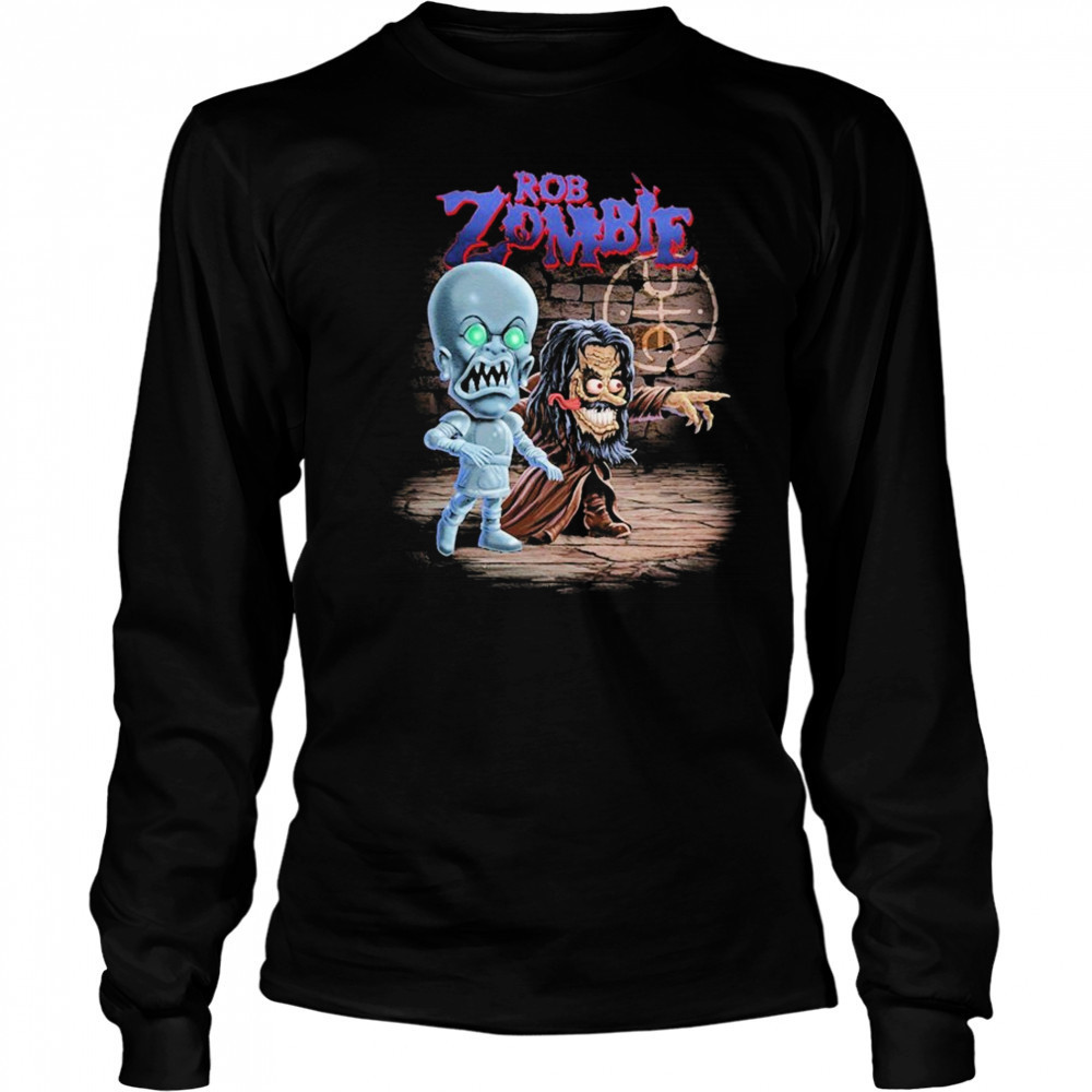Rob Zombie Rob And Robot T-shirt Long Sleeved