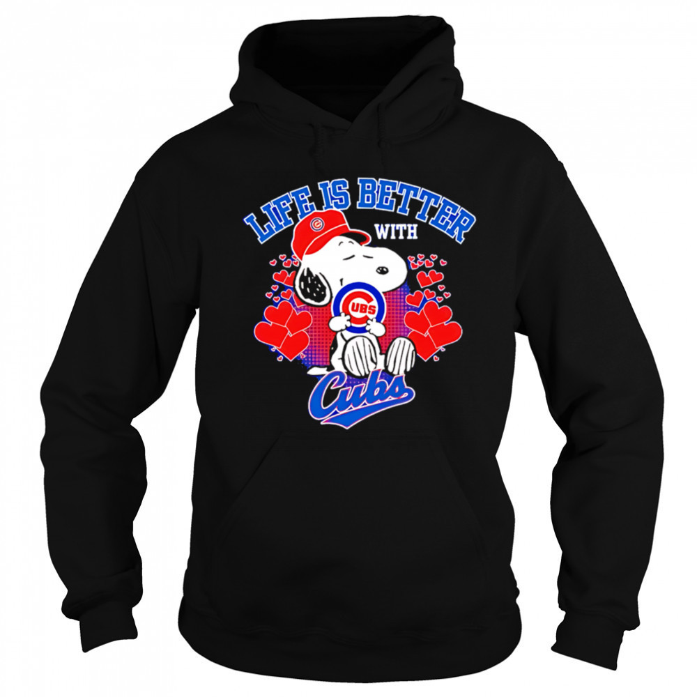 Snoopy Life is better with Cubs shirt Hoodie