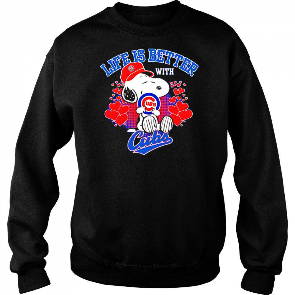 Snoopy Life is better with Cubs shirt Sweatshirt