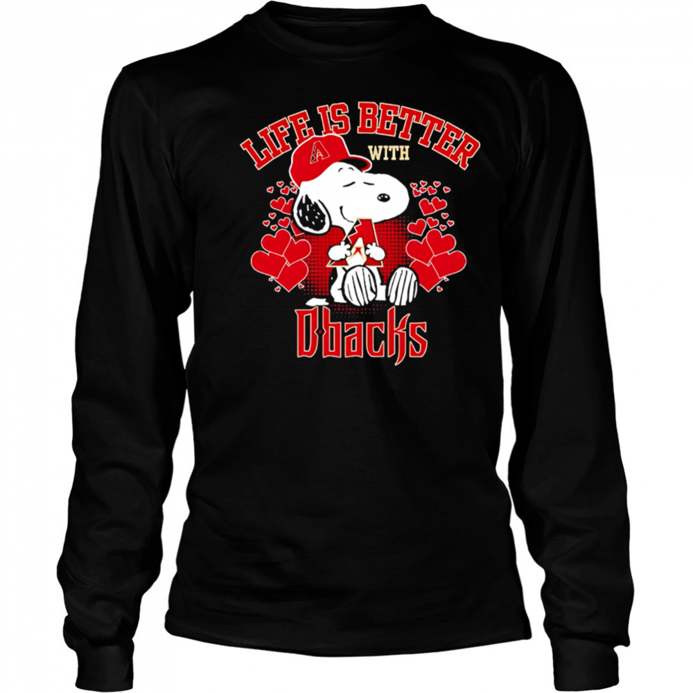 Snoopy Life is better with D-Backs shirt Long Sleeved