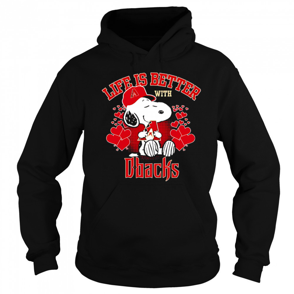Snoopy Life is better with D-Backs shirt Hoodie