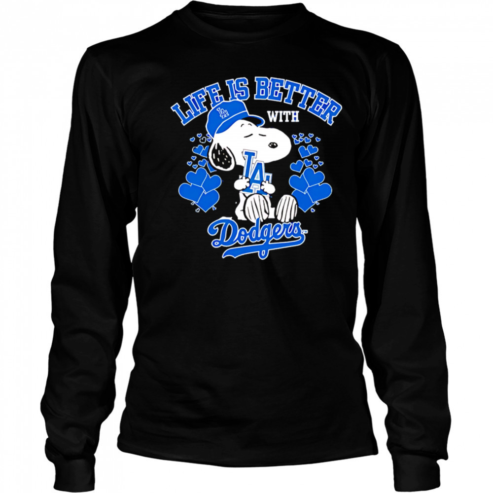 Snoopy Life is better with Dodgers shirt Long Sleeved