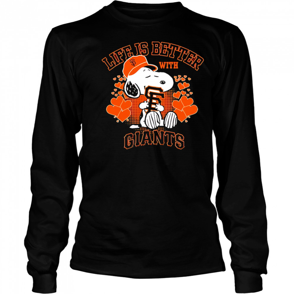 Snoopy Life is better with Giants shirt Long Sleeved