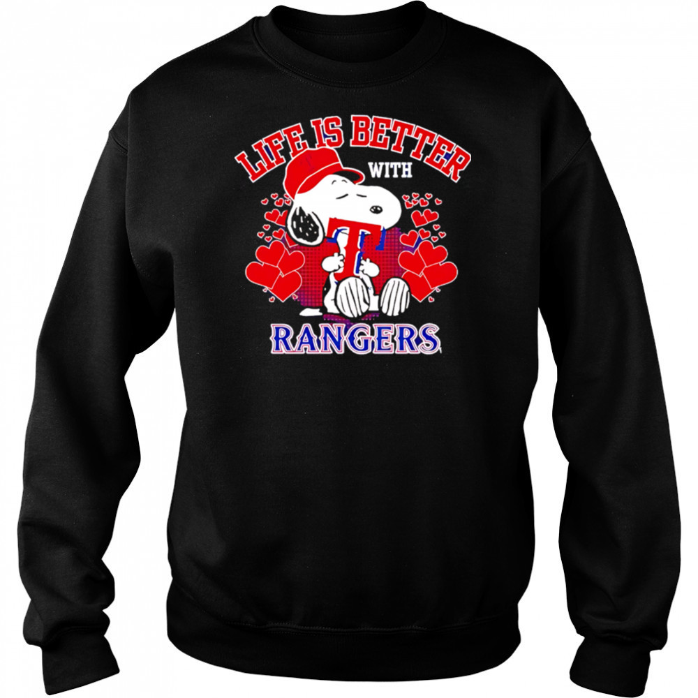 Snoopy Life is better with Rangers shirt Sweatshirt