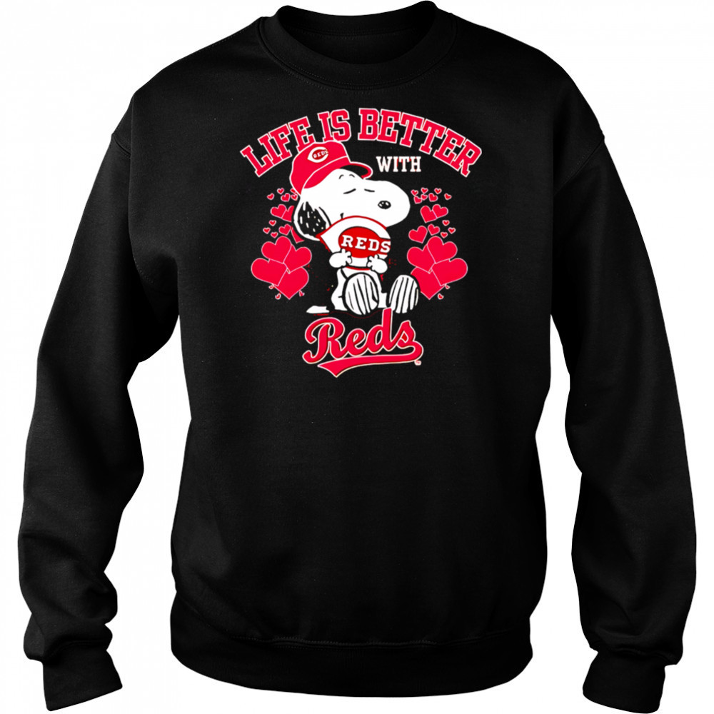 Snoopy Life is better with Reds shirt Sweatshirt