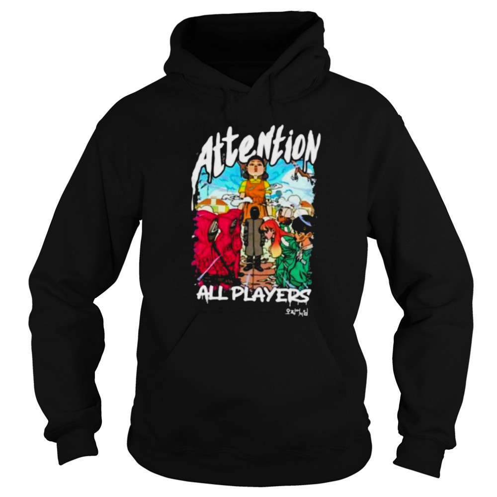Squid Game 3 attention all players anime shirt Hoodie