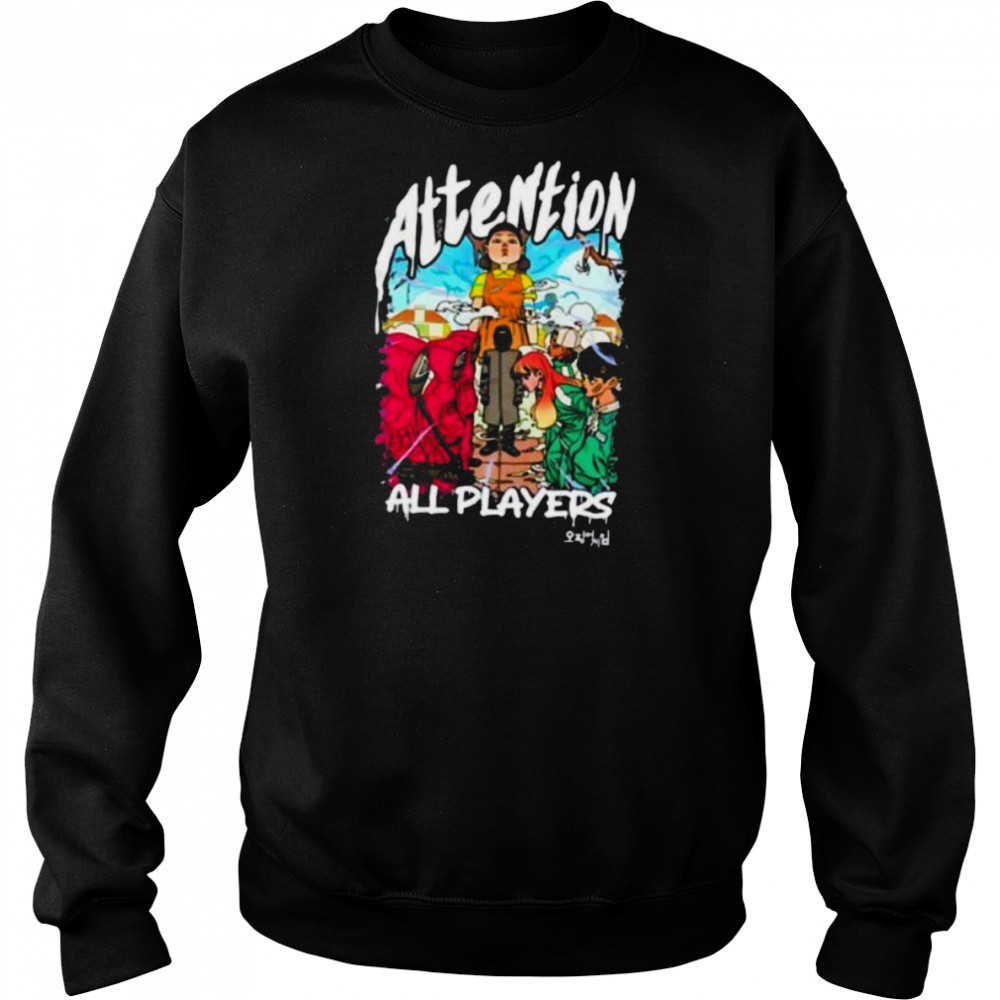 Squid Game 3 attention all players anime shirt Sweatshirt