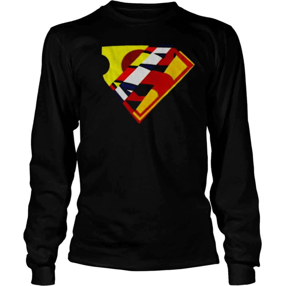 Superman mixed logo shirt Long Sleeved