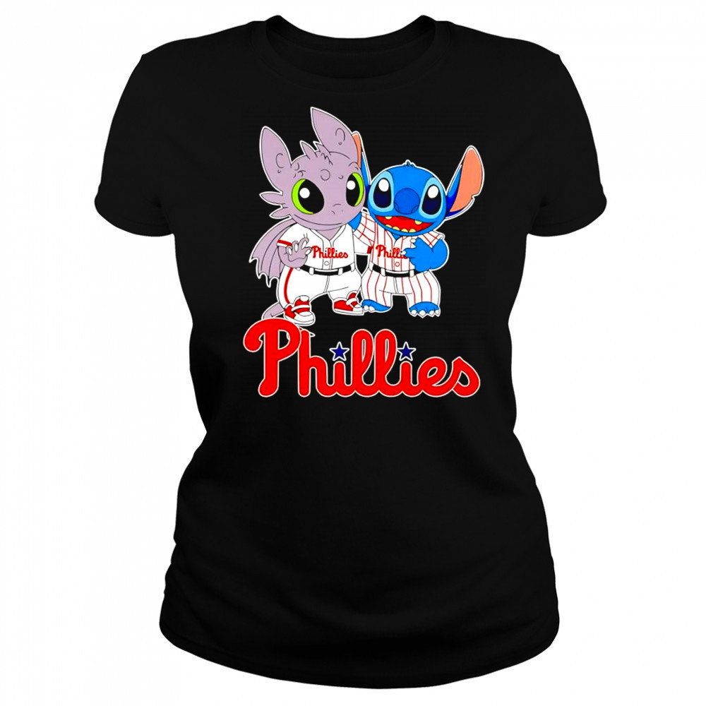 Toothless Night Fury and Stitch Philadelphia Phillies shirt Women's T-shirt