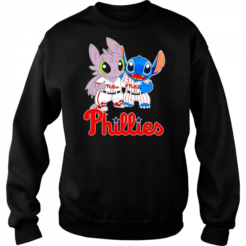 Toothless Night Fury and Stitch Philadelphia Phillies shirt Sweatshirt