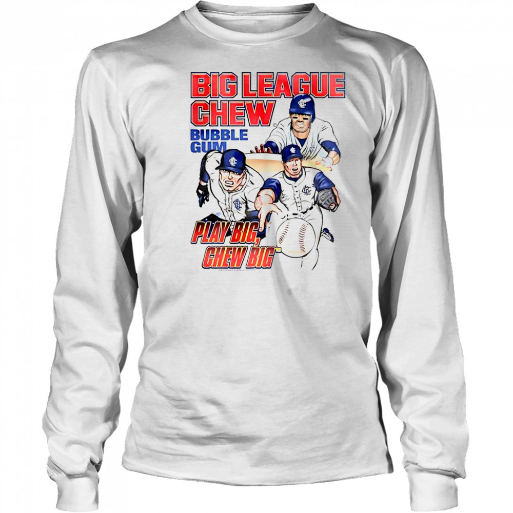 Big League Chew Bubble Gum Play Big Chew Big Baseball T-Shirt Long Sleeved